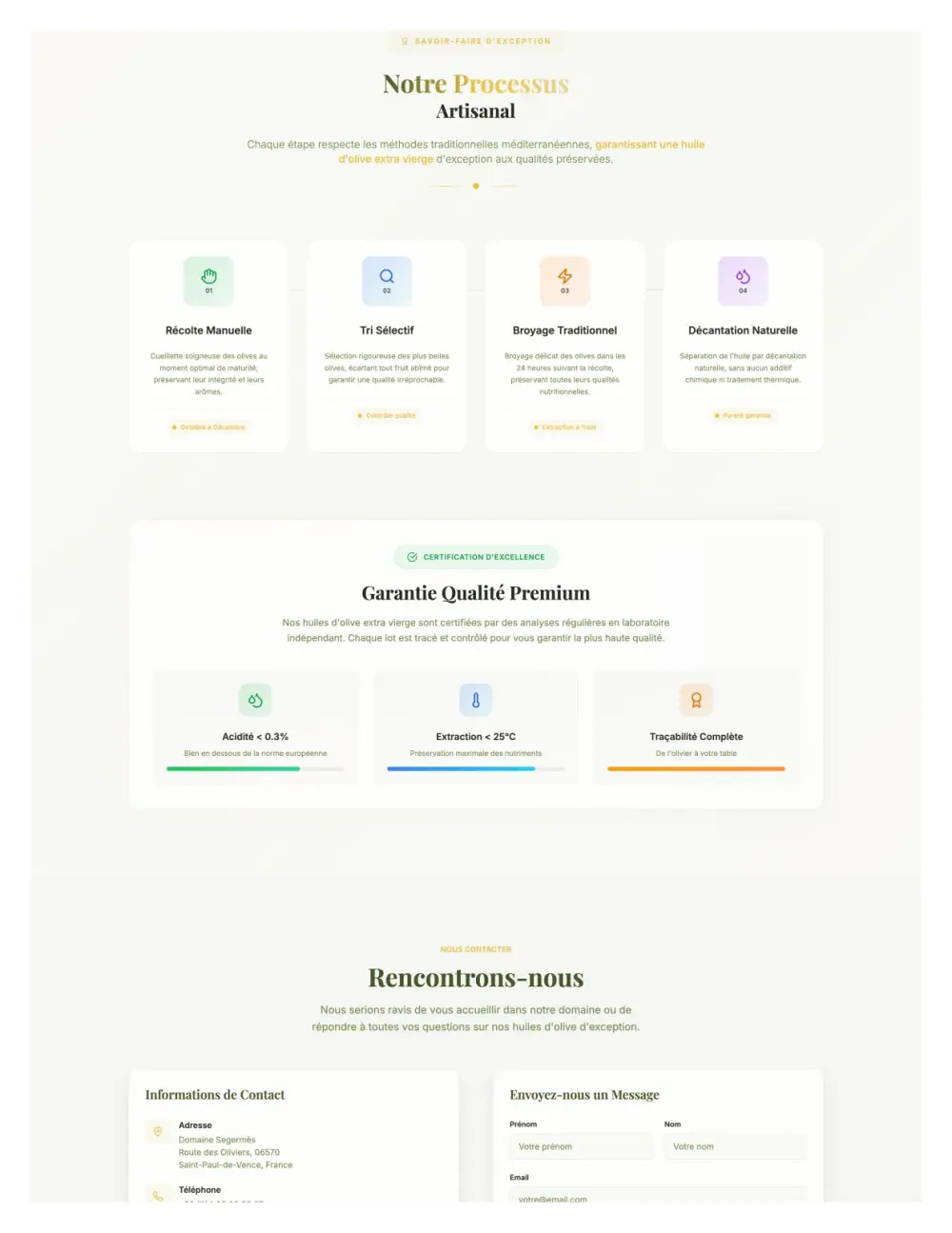 Production artisanale huile d'olive bio – certifications qualité