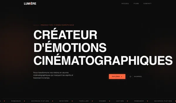 Site portfolio cinématographique pour agence créative - FilmReel Gallery | Portfolio ConvertiLab