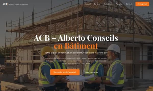 Site vitrine BTP avec generation de devis - ACB Renovation | Realisation ConvertiLab