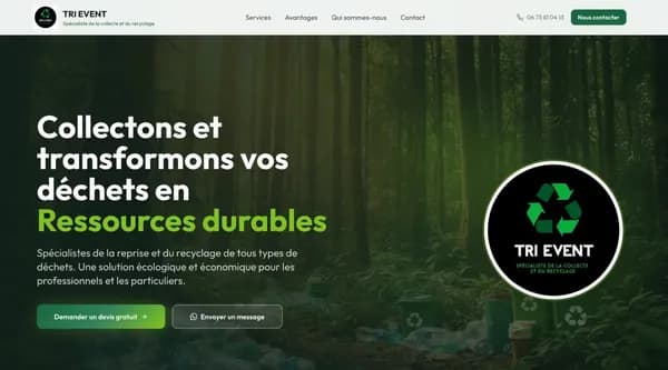 Etude de cas Tri Event - Site vitrine éco-responsable recyclage événementiel | ConvertiLab